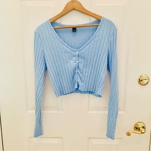 Pale blue cropped cardigan